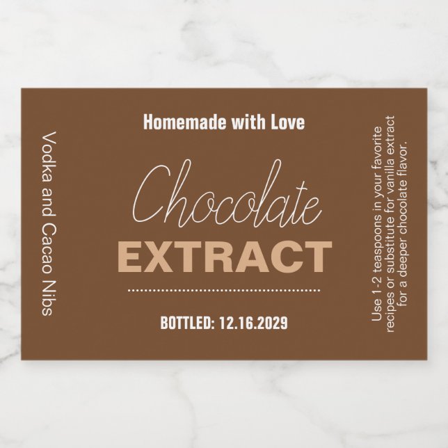 Chocolate Extract Modern Label Sticker (Single Label)