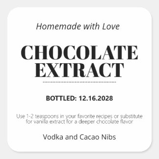 Chocolate Extract Modern Label Sticker ZEX_001g