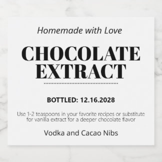 Chocolate Extract Modern Label Sticker ZEX_001g