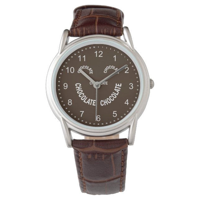 Chocolate Face Text Watch (Front)