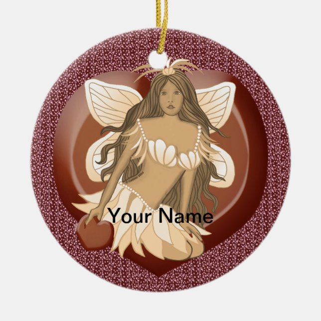 Chocolate Fairy custom fairy ornament (Front)