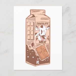 Chocolate flavoured milk carton postcard