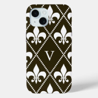 Chocolate Fleur de Lis w/ monogram