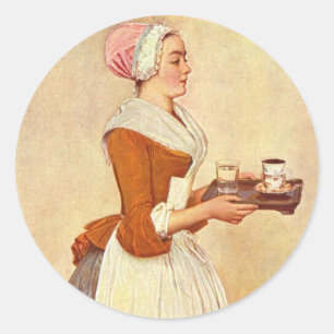 CHOCOLATE FONDUE DINNER PARTY CLASSIC ROUND STICKER