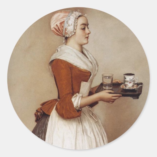 CHOCOLATE FONDUE DINNER PARTY CLASSIC ROUND STICKER (Front)