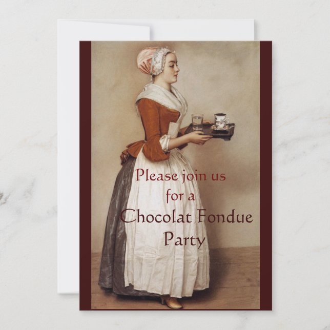 CHOCOLATE FONDUE DINNER PARTY INVITATION (Front)