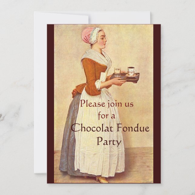 CHOCOLATE FONDUE DINNER PARTY INVITATION (Front)