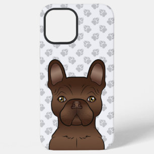 Chocolate French Bulldog / Frenchie Dog & Paws iPhone 12 Pro Max Case