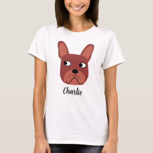Chocolate French Bulldog Personalized T-Shirt