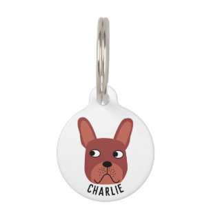 Chocolate French Bulldog Pet Tag