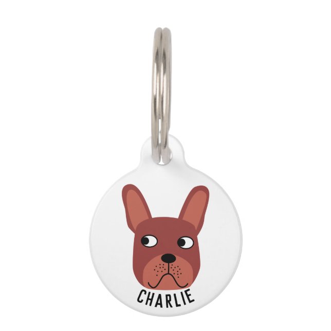Chocolate French Bulldog Pet Tag (Front)