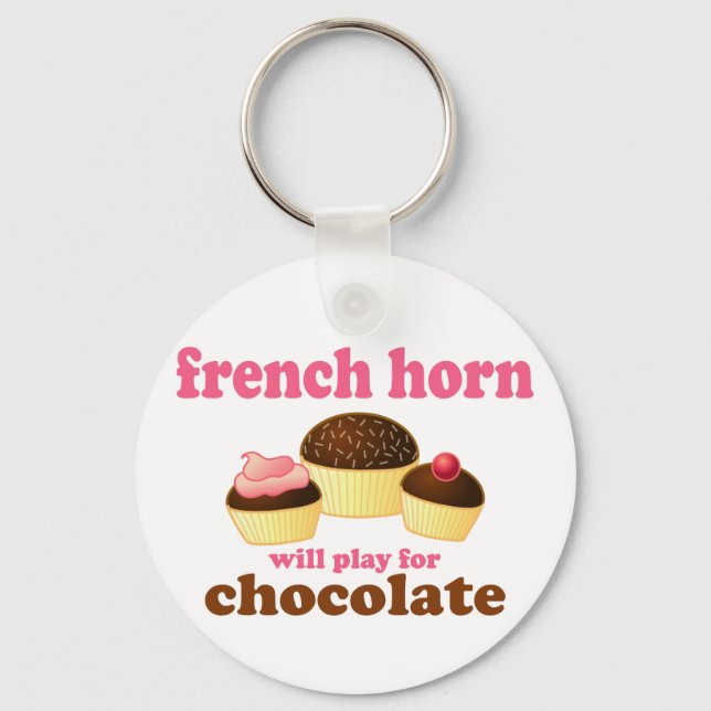 Chocolate French Horn Key Ring (Front)
