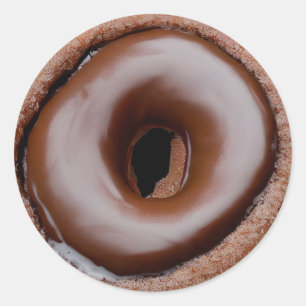 Chocolate Frosted Donut Classic Round Sticker
