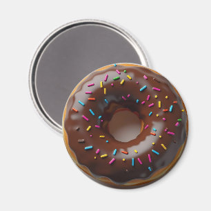 Chocolate Frosted Doughnuts with Sprinkles Magnet