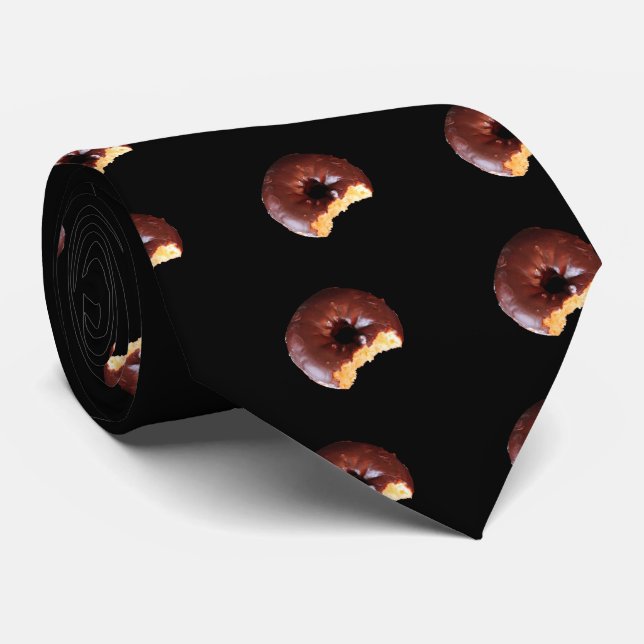 Chocolate Frosted Yellow Cake Doughnut Tie (Rolled)