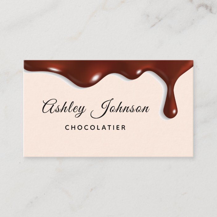 Chocolate Frosting Chocolatier Elegant Dessert Business Card Zazzle.co.uk