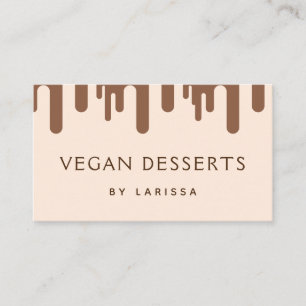 Chocolate Frosting Drip Vegan Dessert Social Media Business Card