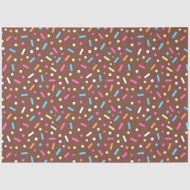 Chocolate Frosting Icing & Doughnut Sprinkles Tissue Paper (Front)