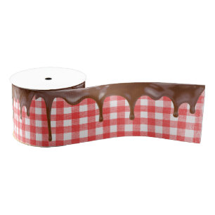 Chocolate Frosting on Gingham Grosgrain Ribbon
