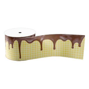 Chocolate Frosting on Gingham Grosgrain Ribbon