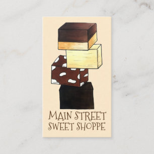 Chocolate Fudge Confection Candy Sweet Shop Shoppe Business Card
