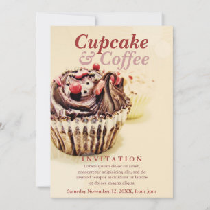 Chocolate Fudge Cupcake Invitation