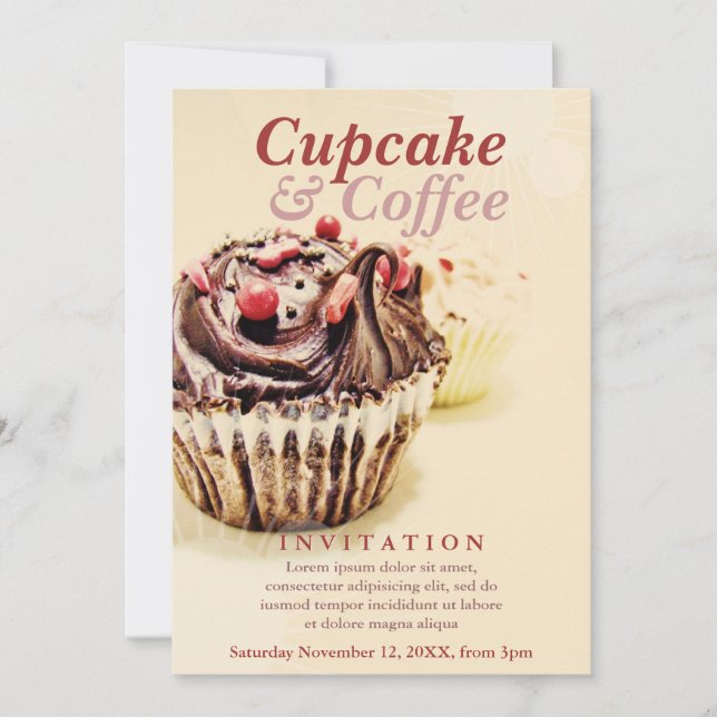 Chocolate Fudge Cupcake Invitation (Front)