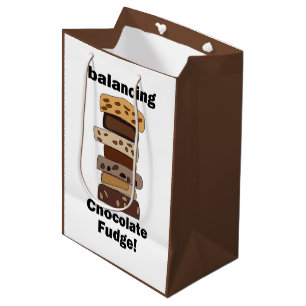 Chocolate Fudge Dessert Balancing Funny Medium Gift Bag