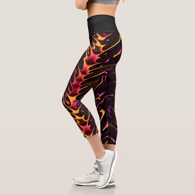Chocolate Fuge & Caramel Spallter Capri Leggings (Left)