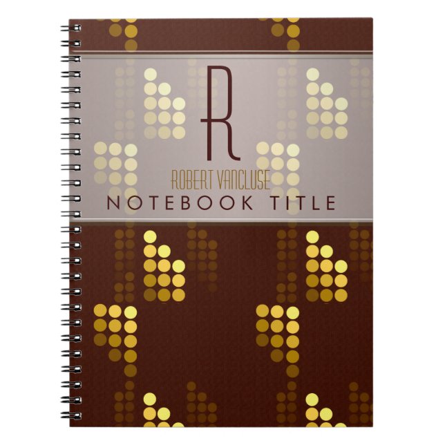 Chocolate Gold  Lights Trendy Modern Notebook (Front)