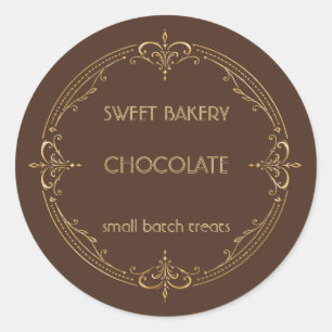 Chocolate Gold Small Business Bakery Label