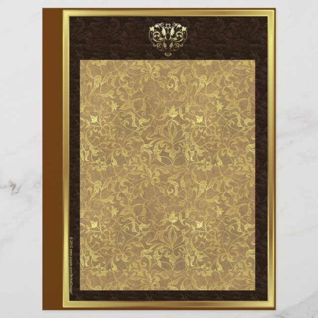 Chocolate Gold Wedding Album, Scrapbook Pages (Front)