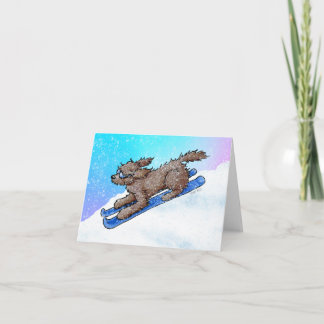 Chocolate Goldendoodle DoodleMoji Card