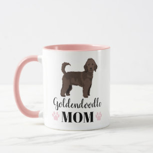 Chocolate Goldendoodle Mum personalised photo Mug