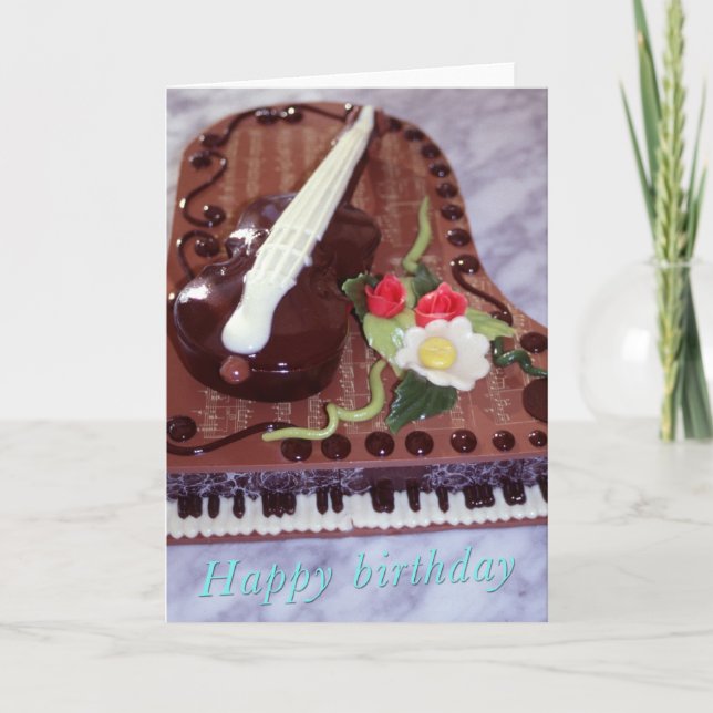 Chocolate grand piano card (Front)