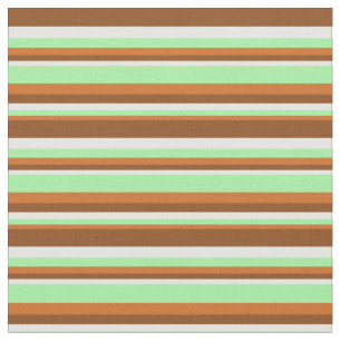 Chocolate, Green, White, and Brown Pattern Fabric