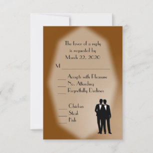 Chocolate Groom and Groom Gay Wedding RSVP