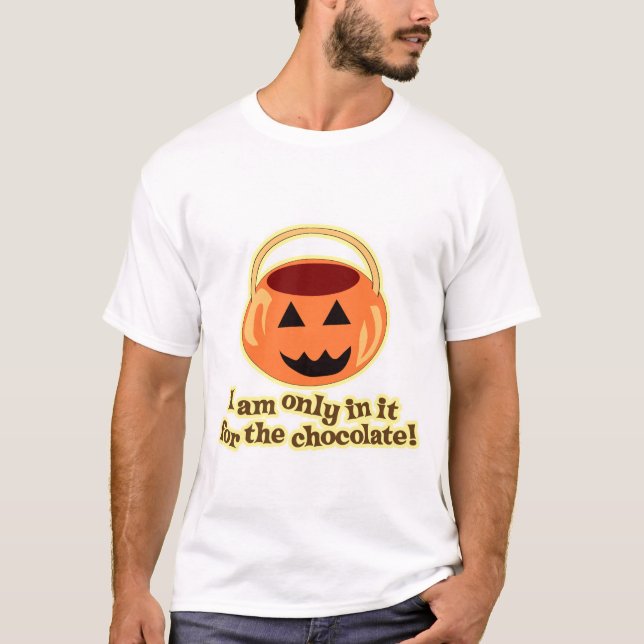 Chocolate Halloween Cute Cartoon Slogan T-Shirt (Front)