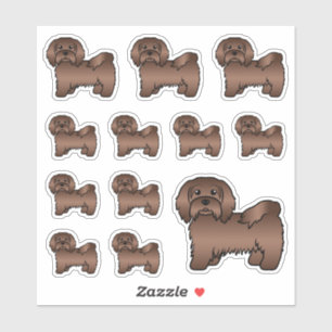 Chocolate Havanese Cute Cartoon Dog Illustrations