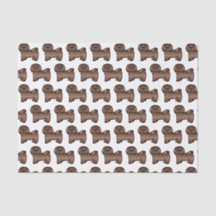 Chocolate Havanese Cute Cartoon Dog Pattern Tissue Paper