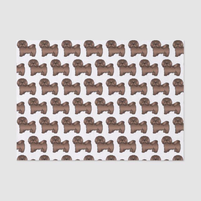 Chocolate Havanese Cute Cartoon Dog Pattern Tissue Paper (Front)