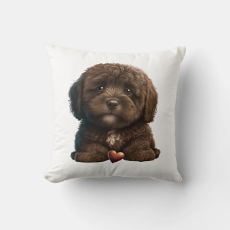 Chocolate Havanese Puppy Love Design By HavaHug Cushion