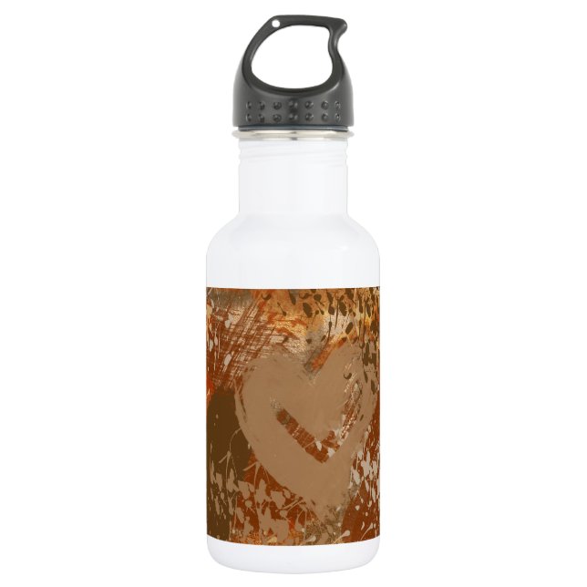 Chocolate Heart Abstract Pattern 532 Ml Water Bottle (Front)