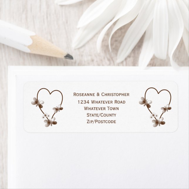 Chocolate Heart And Butterflies Design Wedding (Insitu)