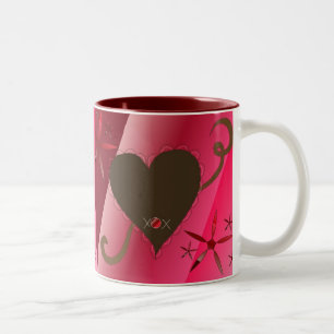 Chocolate Hearts Two-Tone Coffee Mug