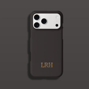 Chocolate Honey Minimalist Initial Monogram  iPhone 15 Pro Case