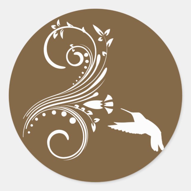 Chocolate Hummingbird Envelope Sticker Seal (Front)