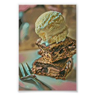 Chocolate ice cream cake photo print