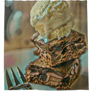 Chocolate ice cream cake shower curtain