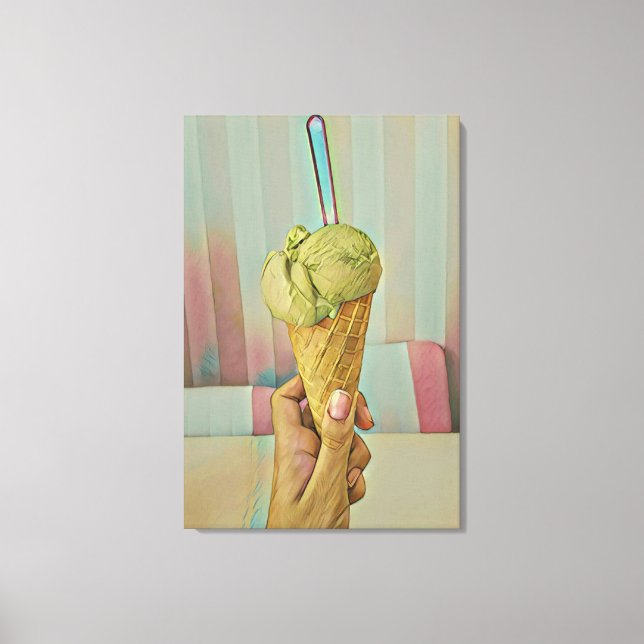 Chocolate ice cream canvas print (Front)